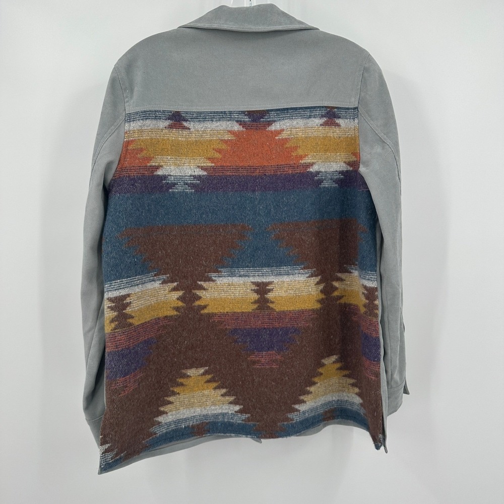 Womens Southwestern Boho Faux Suede Top Size S Shacket Festival Cowgirl Western